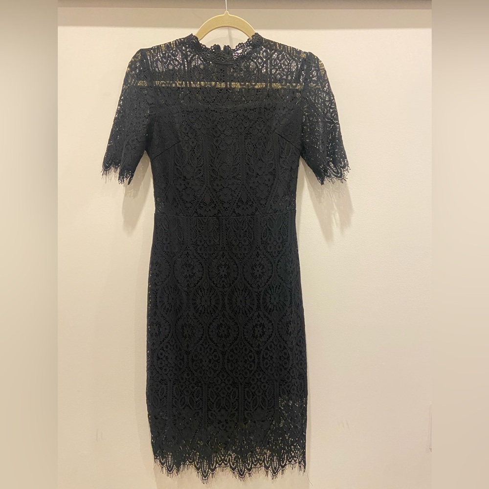 Black Lace Cocktail Dress with Liner